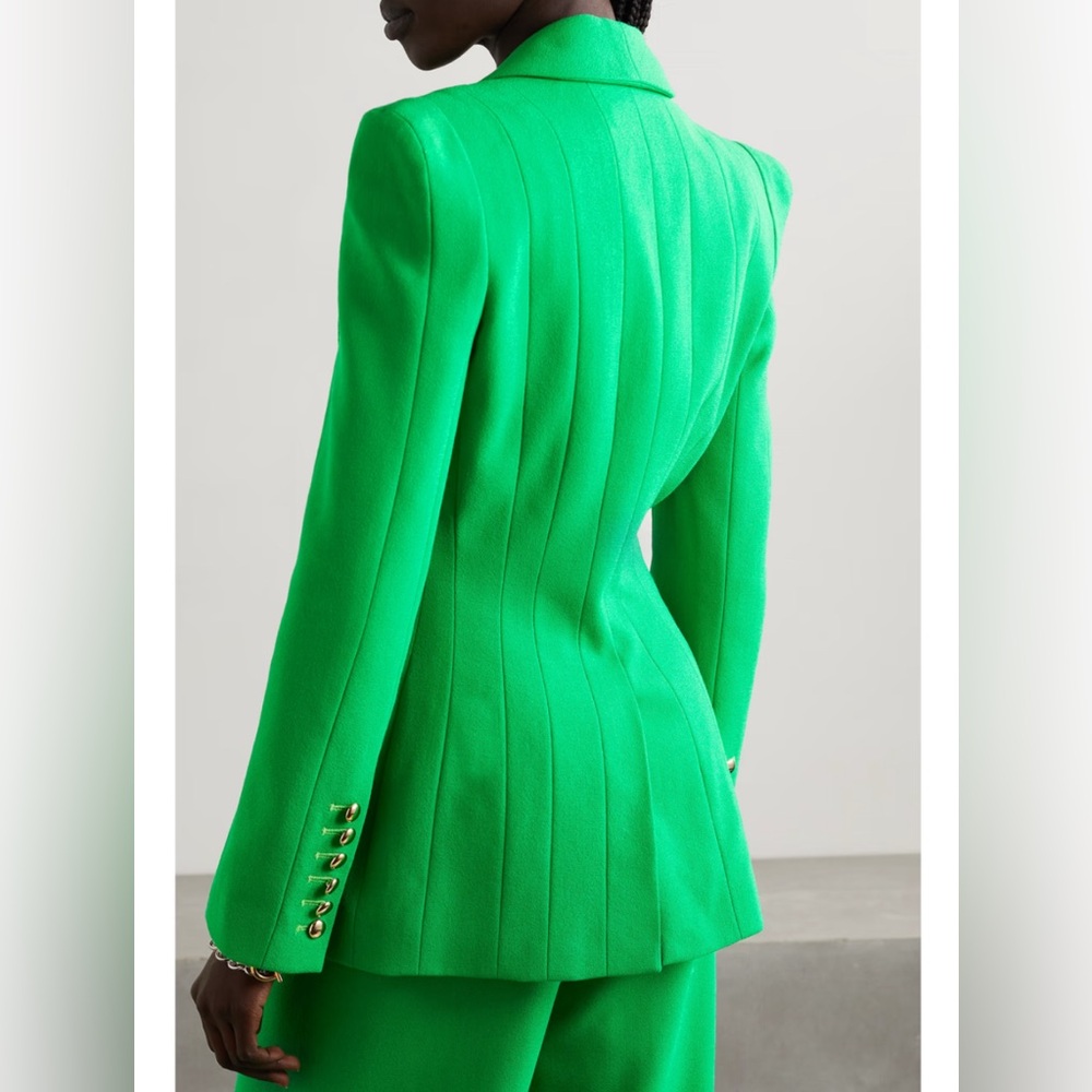 SERGIO HUDSON Stretch-wool crepe Bottega Green blazer and Skirt Suit Set - Picture 7 of 12